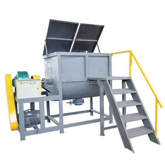 Fertilizer Blending Mixing Machine Tobacco Mixer 500kg Capacity Ribbon Horizontal Mixer 