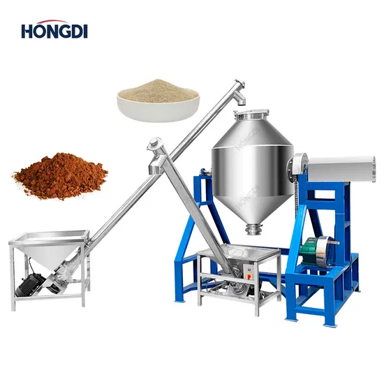 Steel Stand Double Cone Mixer Food Seasoning Powder Pepper Five Spice Powder Mixing with Elevator 